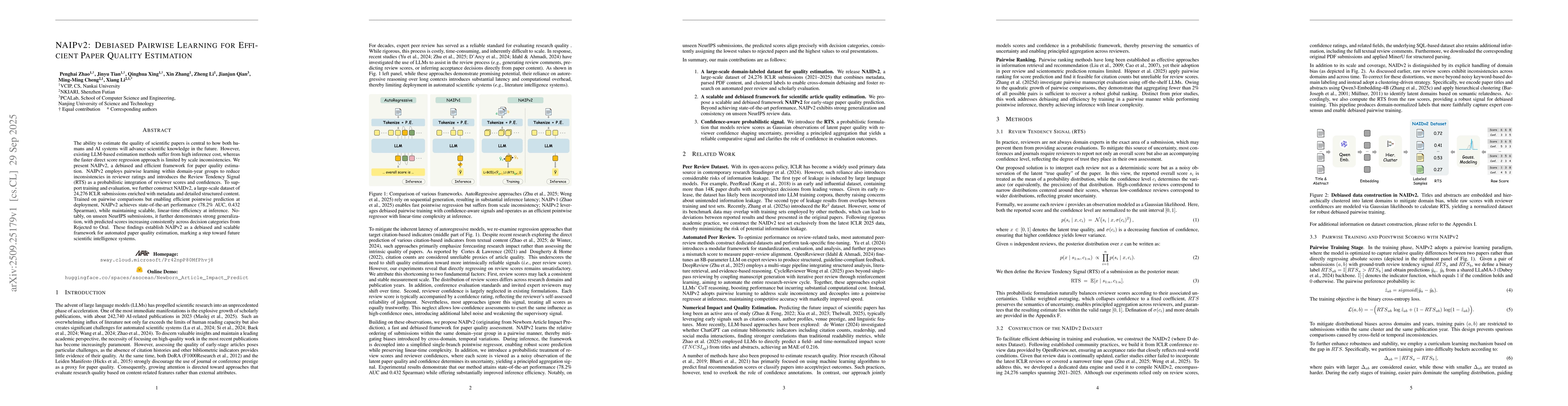 Thumbnail for NAIPv2: Debiased Pairwise Learning for Efficient Paper Quality
  Estimation