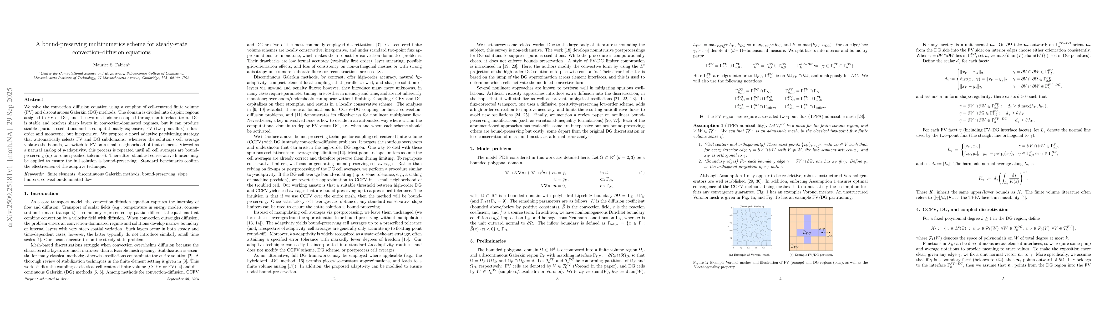 Thumbnail for A bound-preserving multinumerics scheme for steady-state
  convection-diffusion equations