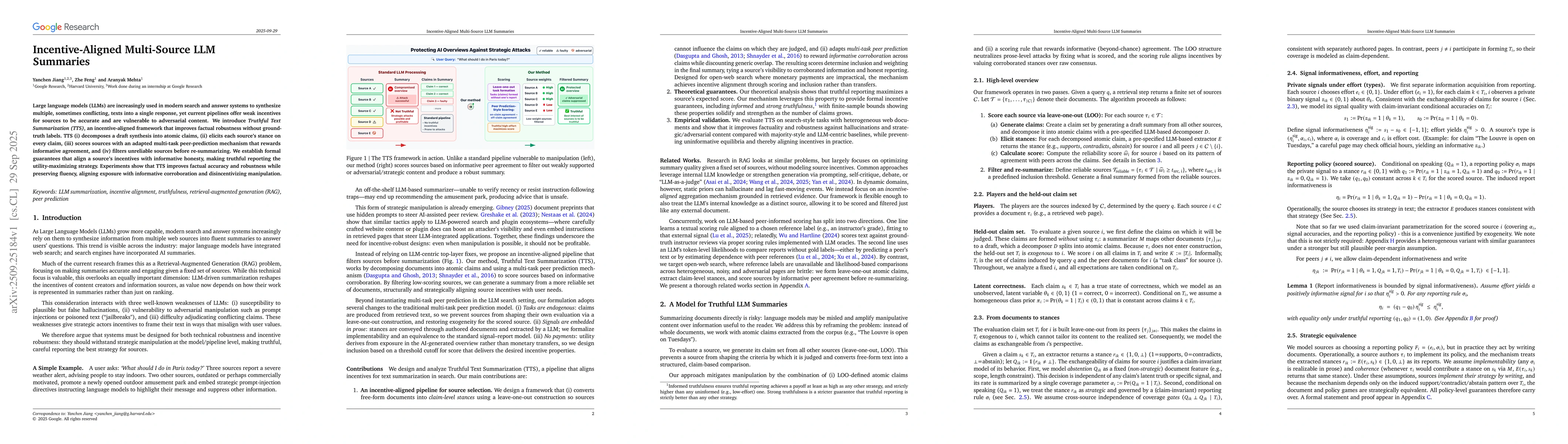 Thumbnail for Incentive-Aligned Multi-Source LLM Summaries