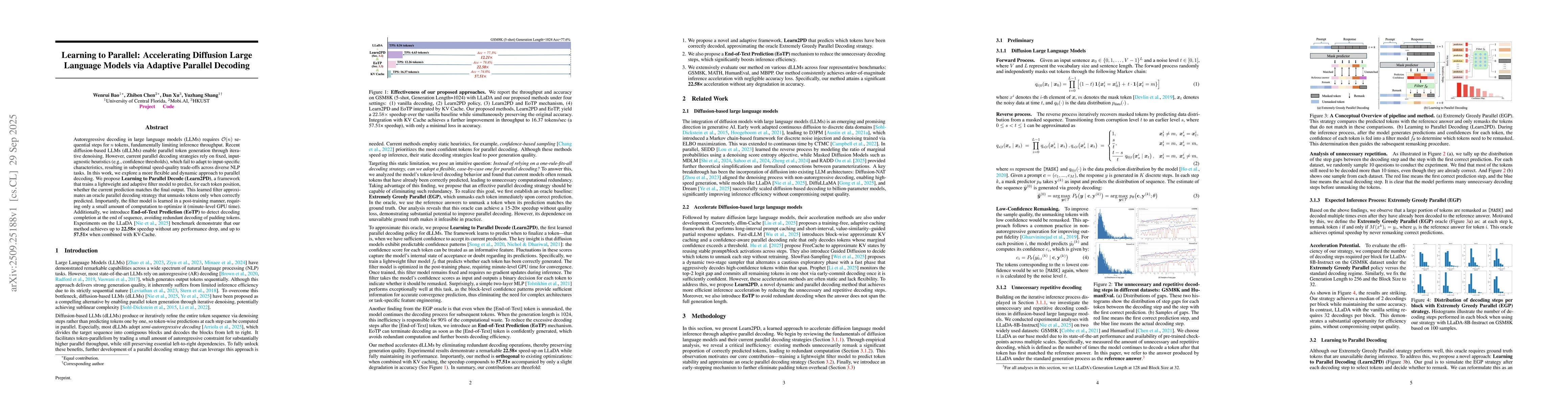 Thumbnail for Learning to Parallel: Accelerating Diffusion Large Language Models via
  Adaptive Parallel Decoding