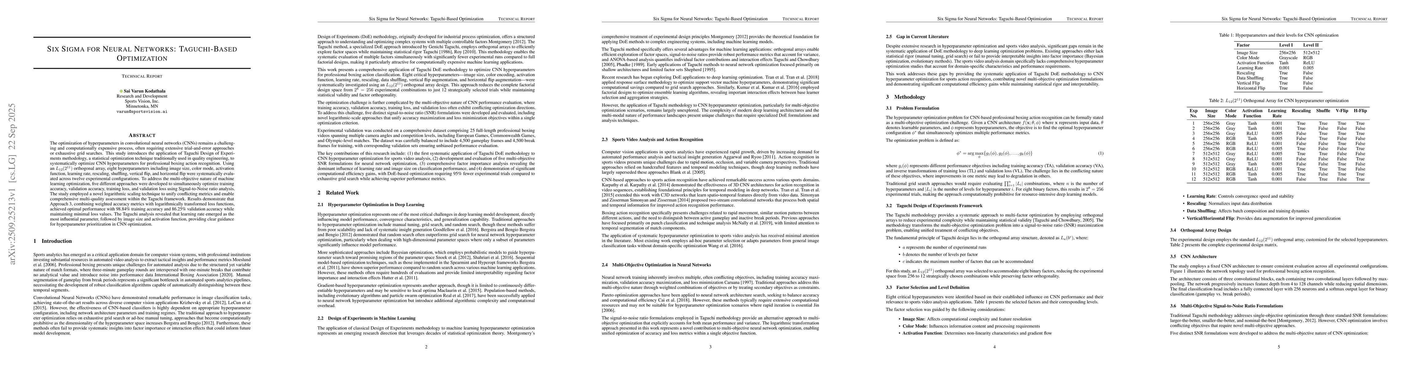 Thumbnail for Six Sigma For Neural Networks: Taguchi-based optimization