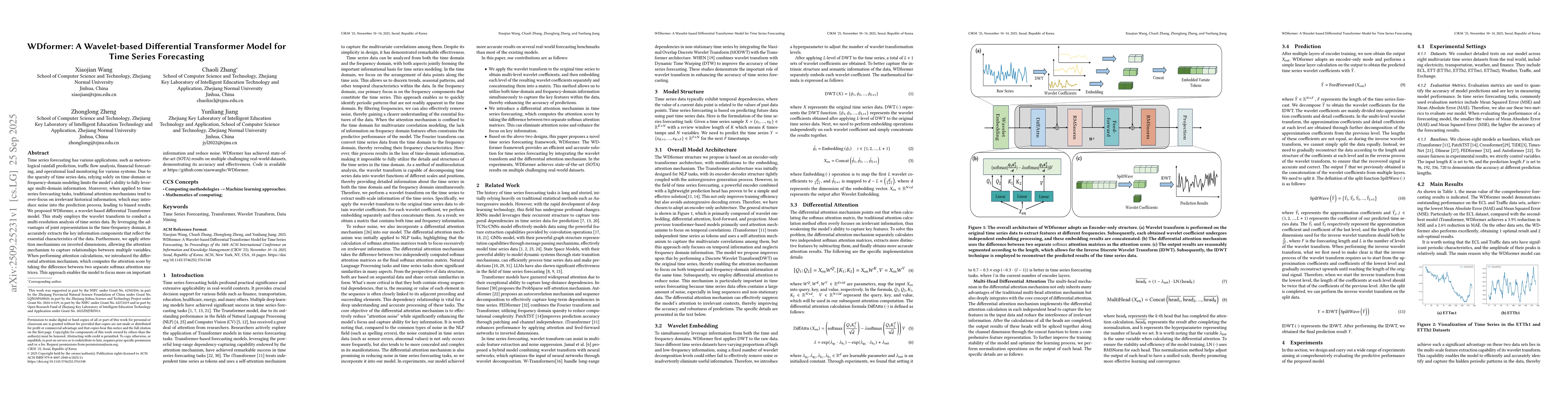 Thumbnail for WDformer: A Wavelet-based Differential Transformer Model for Time Series
  Forecasting