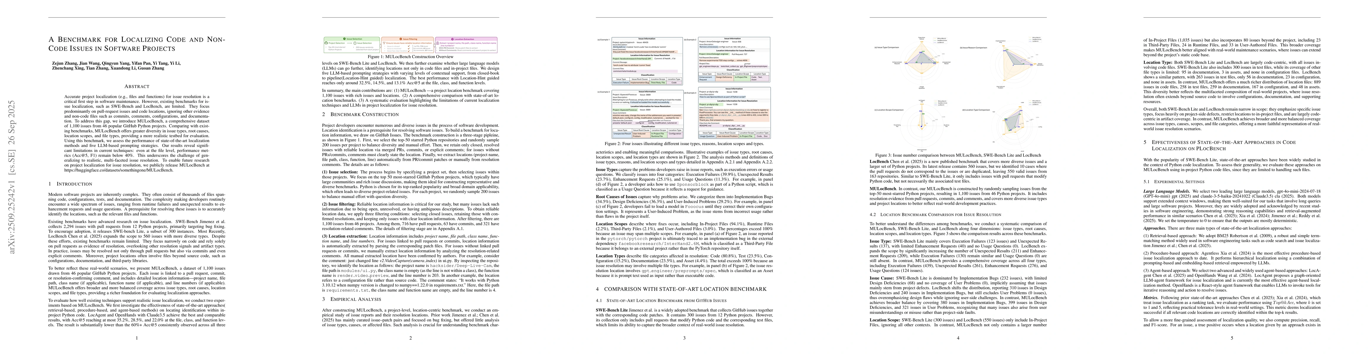 Thumbnail for A Benchmark for Localizing Code and Non-Code Issues in Software Projects