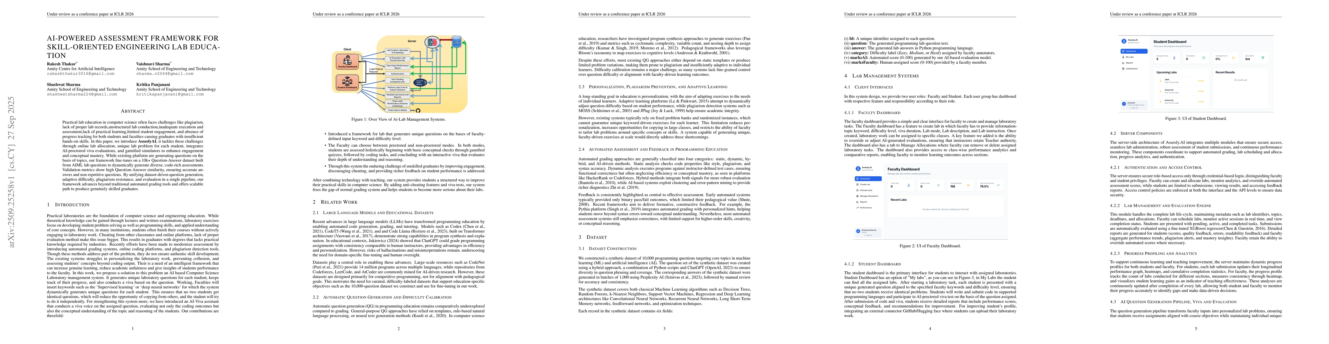 Thumbnail for Artificial Intelligence-Powered Assessment Framework for Skill-Oriented
  Engineering Lab Education