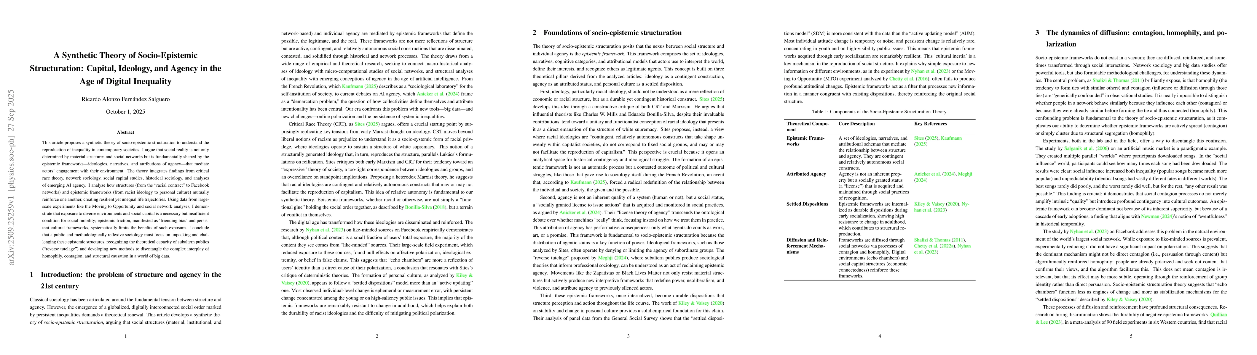 Thumbnail for A Synthetic Theory of Socio-Epistemic Structuration: Capital, Ideology,
  and Agency in the Age of Digital Inequality