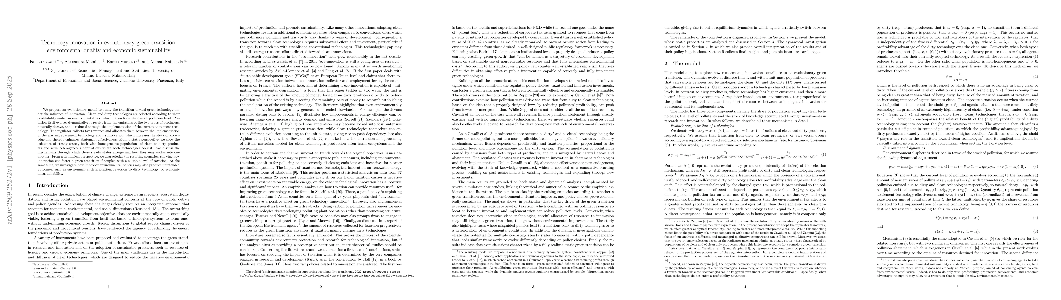 Thumbnail for Technology innovation in evolutionary green transition: environmental
  quality and economic sustainability