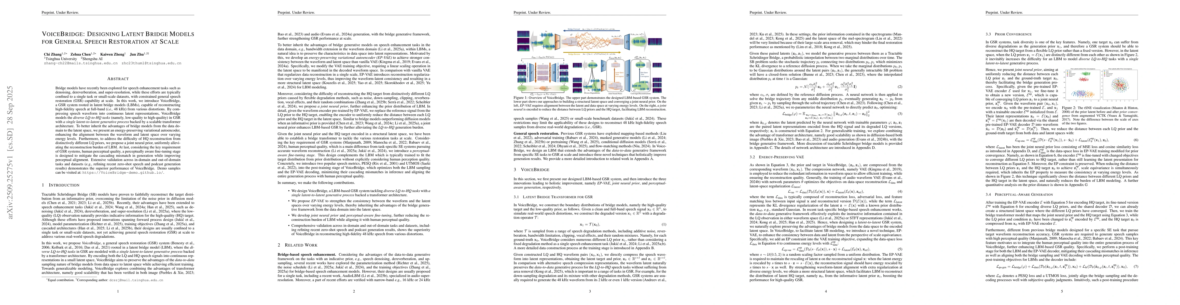 Thumbnail for VoiceBridge: Designing Latent Bridge Models for General Speech
  Restoration at Scale