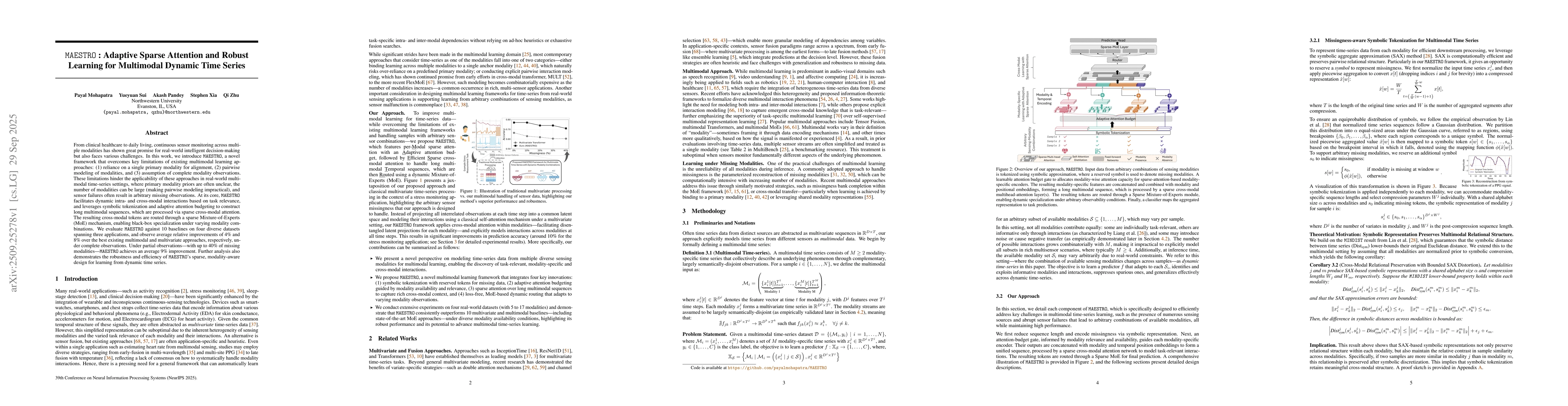 Thumbnail for MAESTRO : Adaptive Sparse Attention and Robust Learning for Multimodal
  Dynamic Time Series