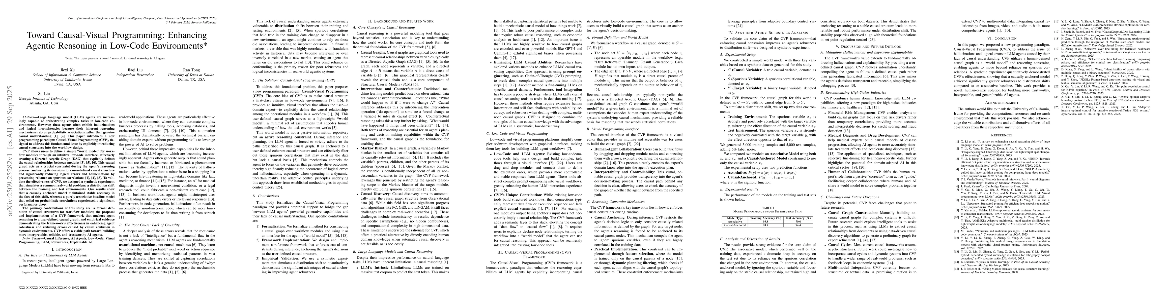 Thumbnail for Toward Causal-Visual Programming: Enhancing Agentic Reasoning in
  Low-Code Environments