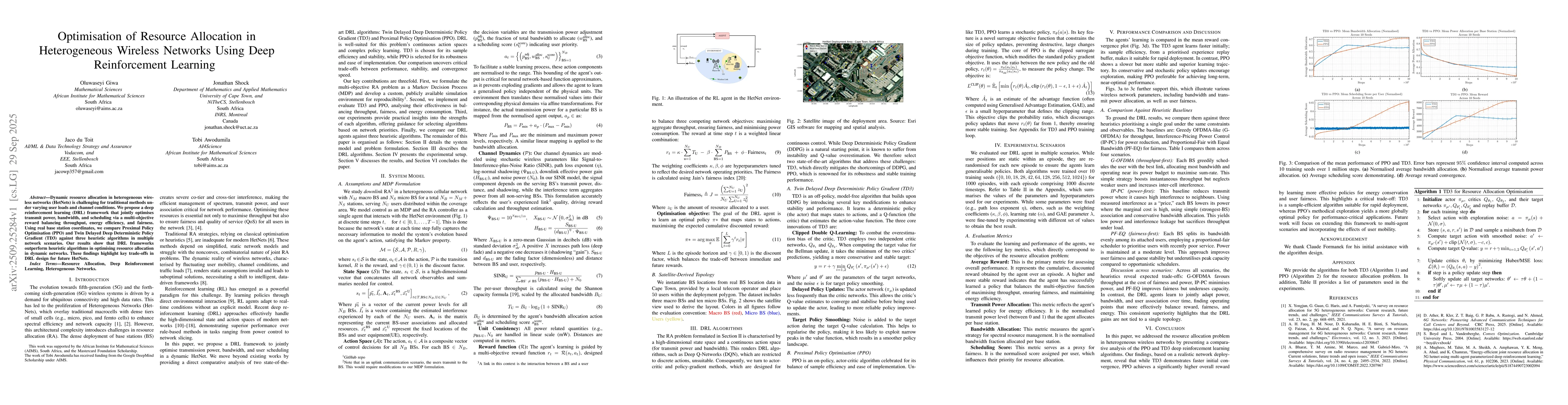 Thumbnail for Optimisation of Resource Allocation in Heterogeneous Wireless Networks
  Using Deep Reinforcement Learning