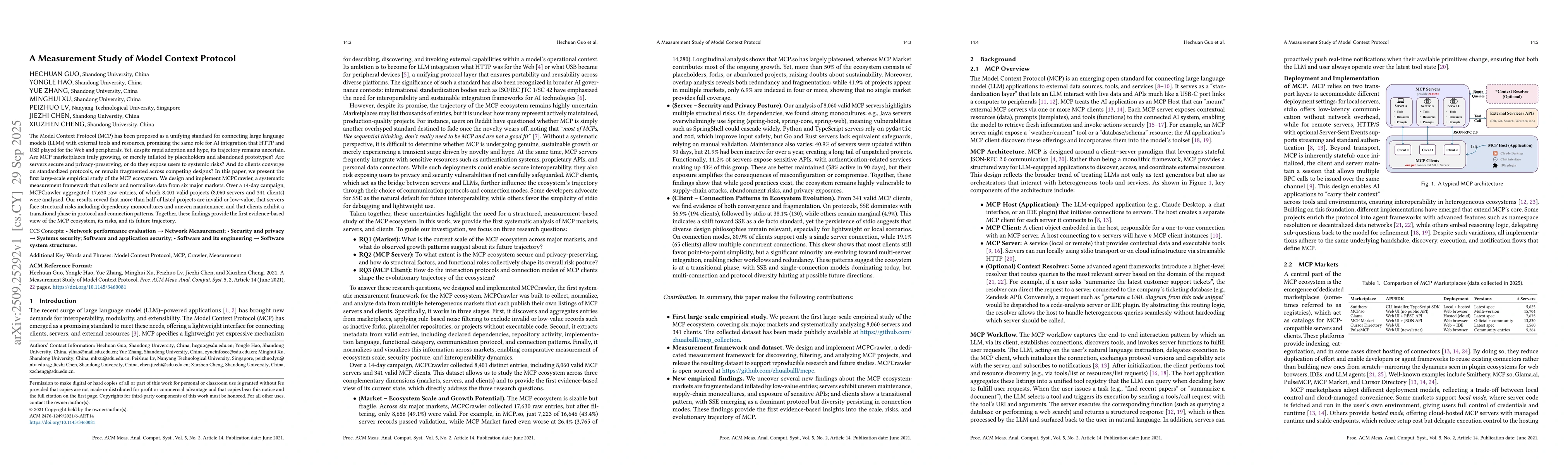Thumbnail for A Measurement Study of Model Context Protocol