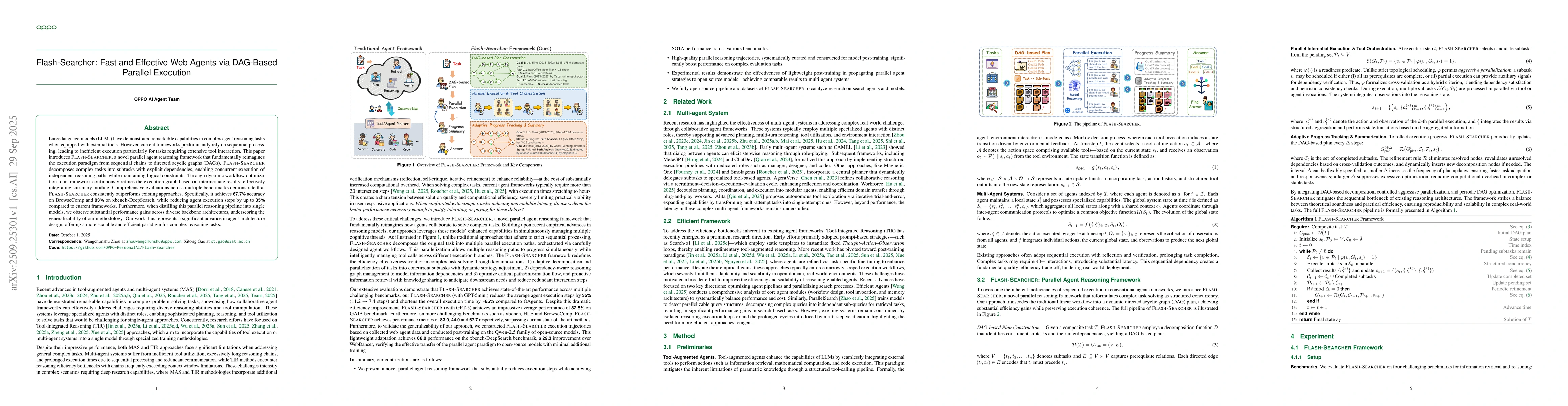 Thumbnail for Flash-Searcher: Fast and Effective Web Agents via DAG-Based Parallel
  Execution