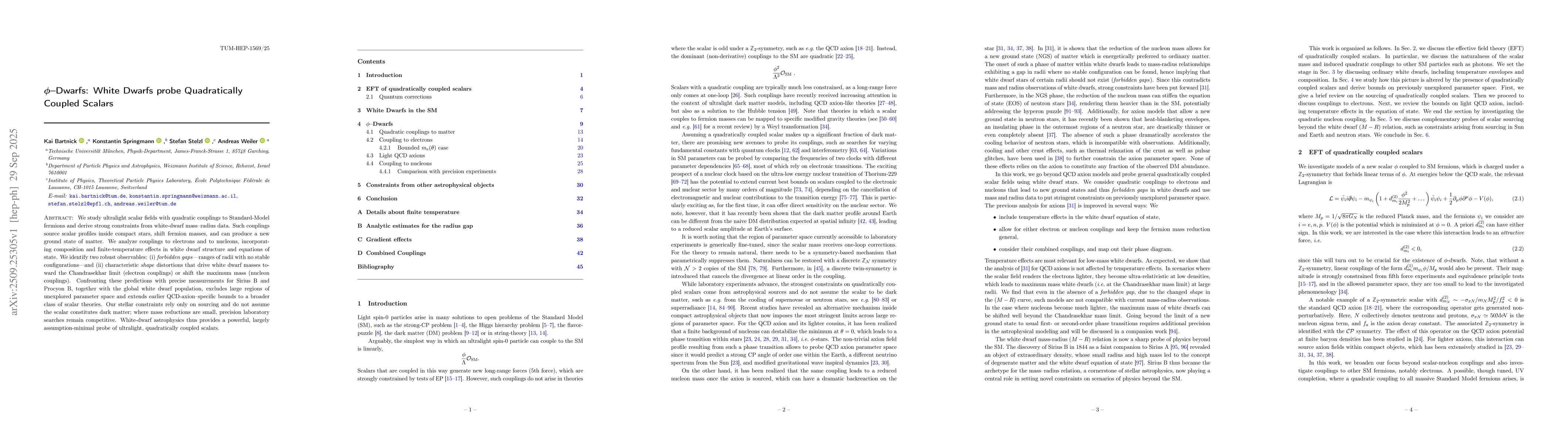 Thumbnail for $φ$-Dwarfs: White Dwarfs probe Quadratically Coupled Scalars