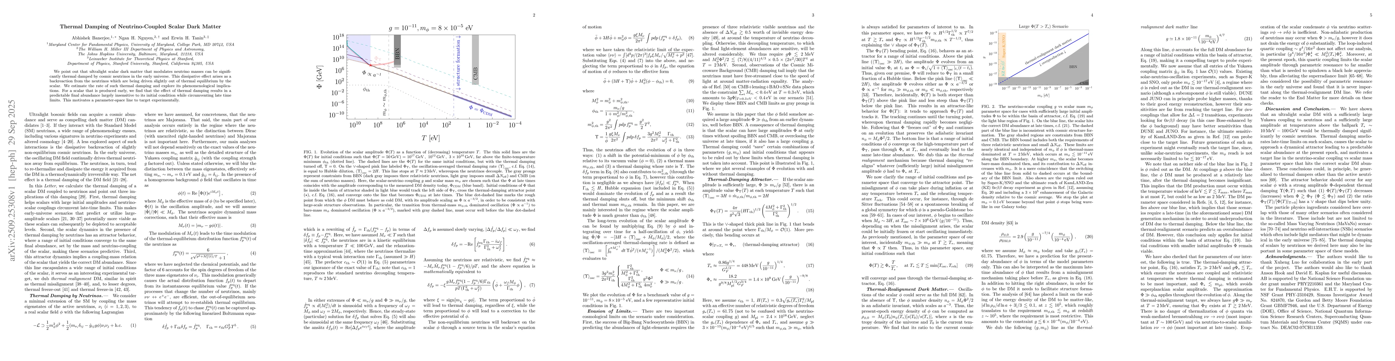 Thumbnail for Thermal Damping of Neutrino-Coupled Scalar Dark Matter