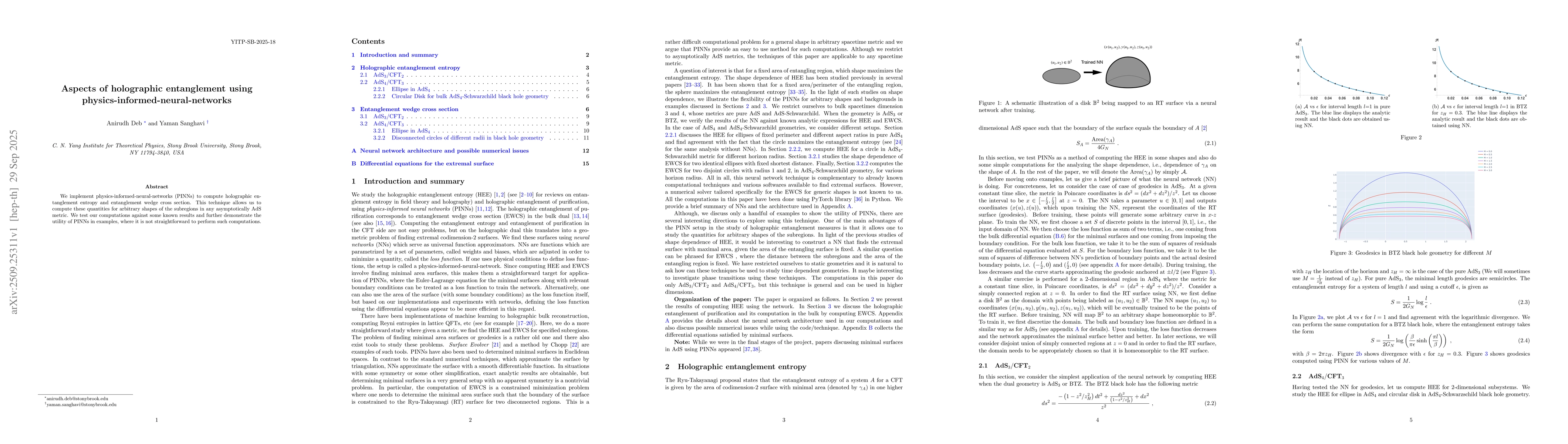 Thumbnail for Aspects of holographic entanglement using
  physics-informed-neural-networks