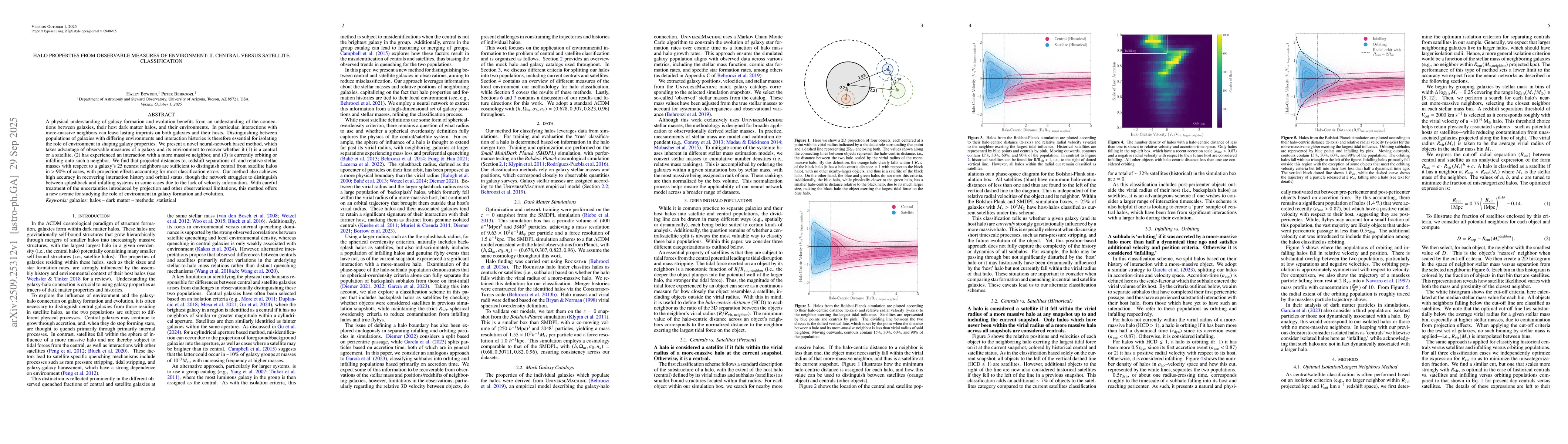 Thumbnail for Halo Properties from Observable Measures of Environment: II. Central
  versus Satellite Classification