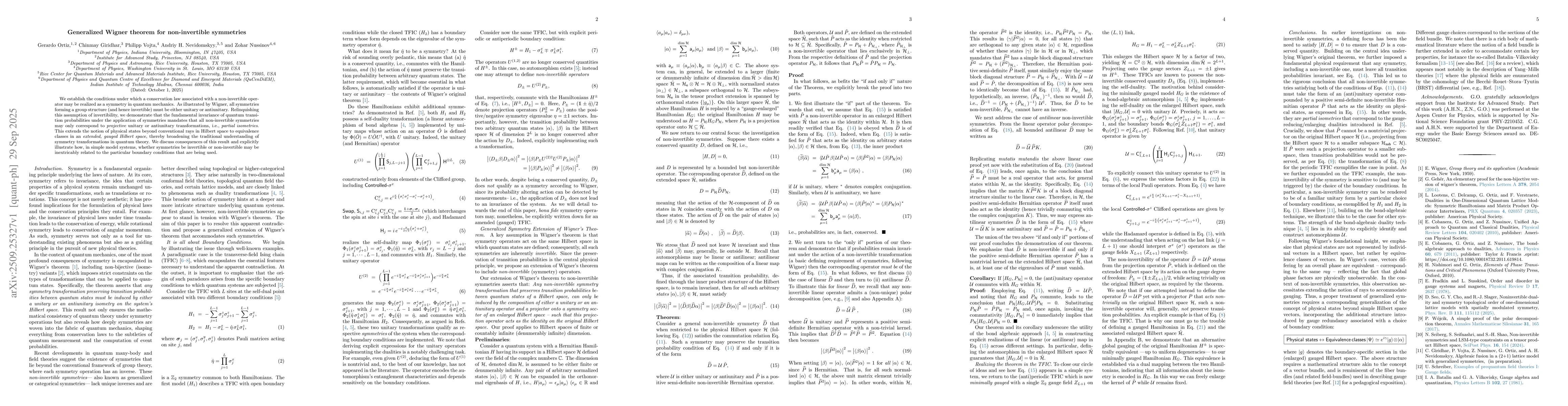 Thumbnail for Generalized Wigner theorem for non-invertible symmetries