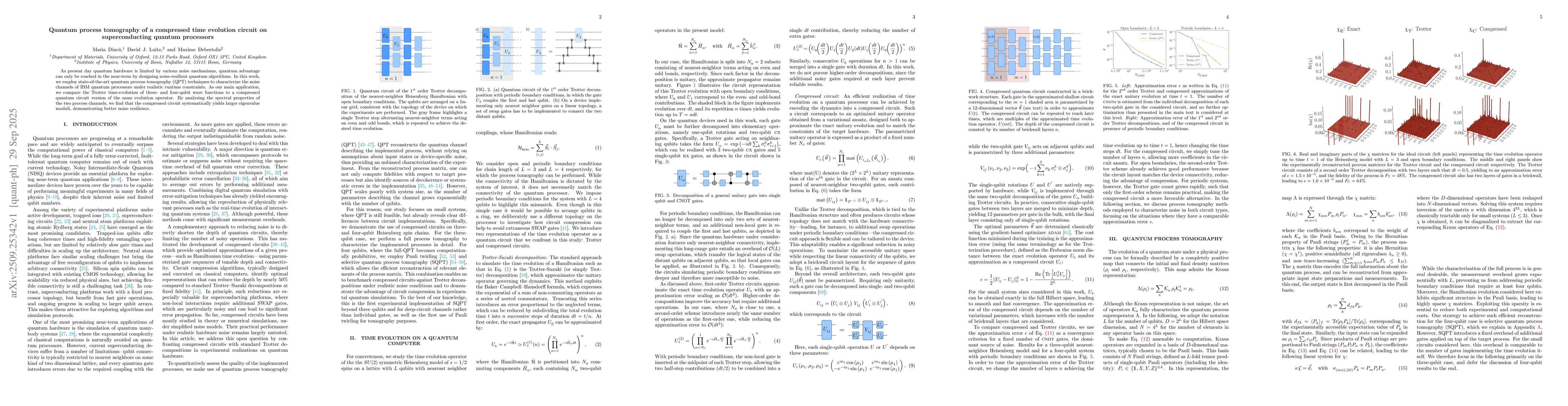 Thumbnail for Quantum process tomography of a compressed time evolution circuit on
  superconducting quantum processors