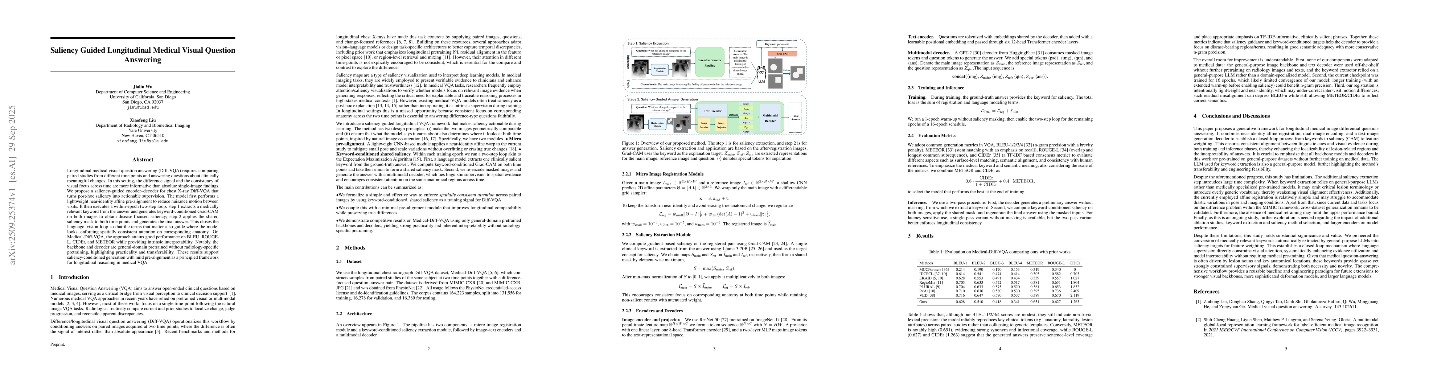 Thumbnail for Saliency Guided Longitudinal Medical Visual Question Answering