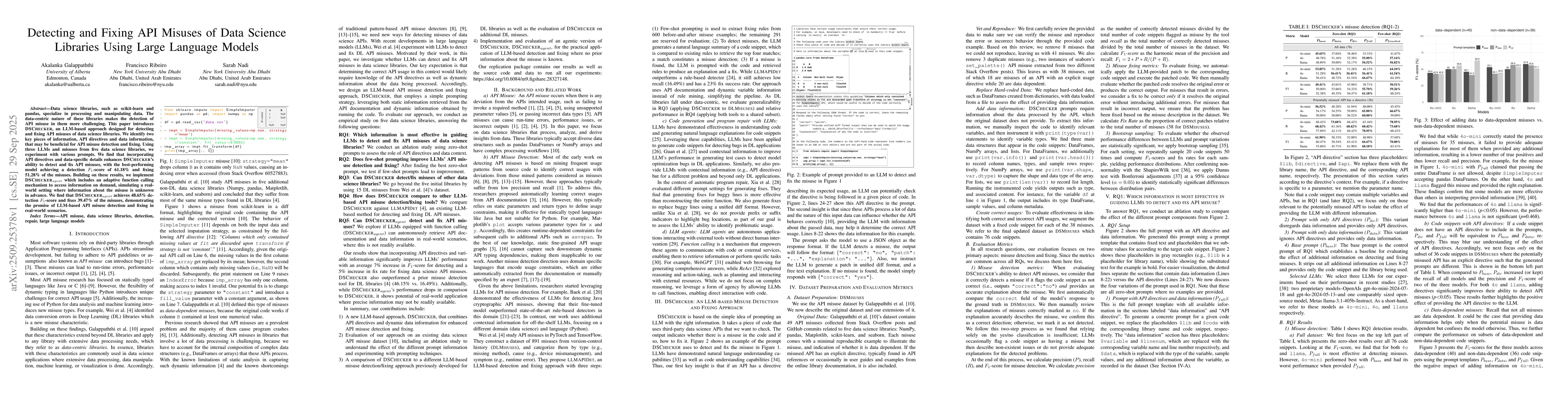 Thumbnail for Detecting and Fixing API Misuses of Data Science Libraries Using Large
  Language Models