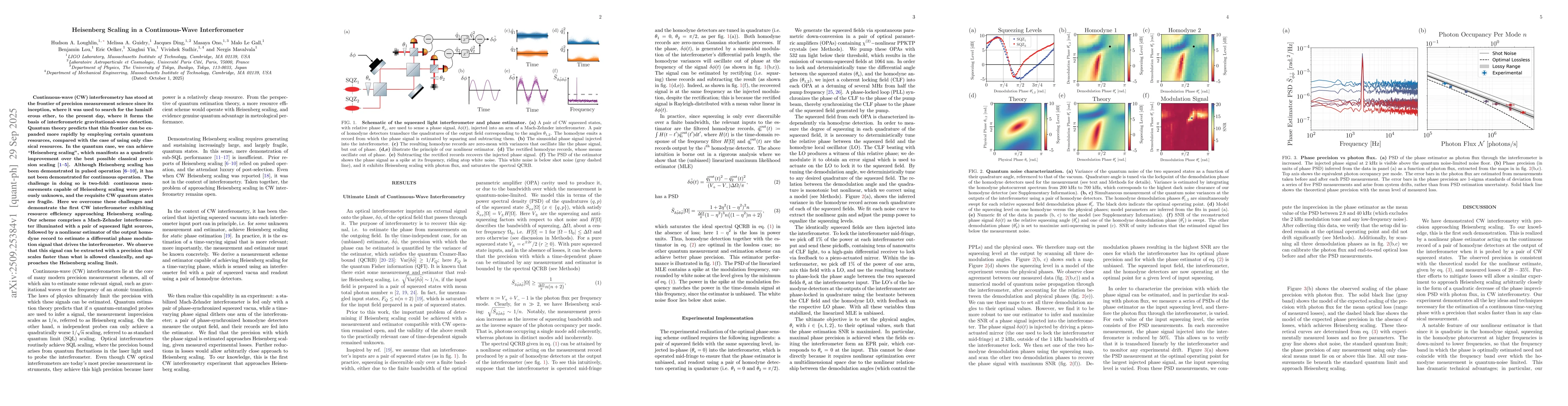 Thumbnail for Heisenberg Scaling in a Continuous-Wave Interferometer