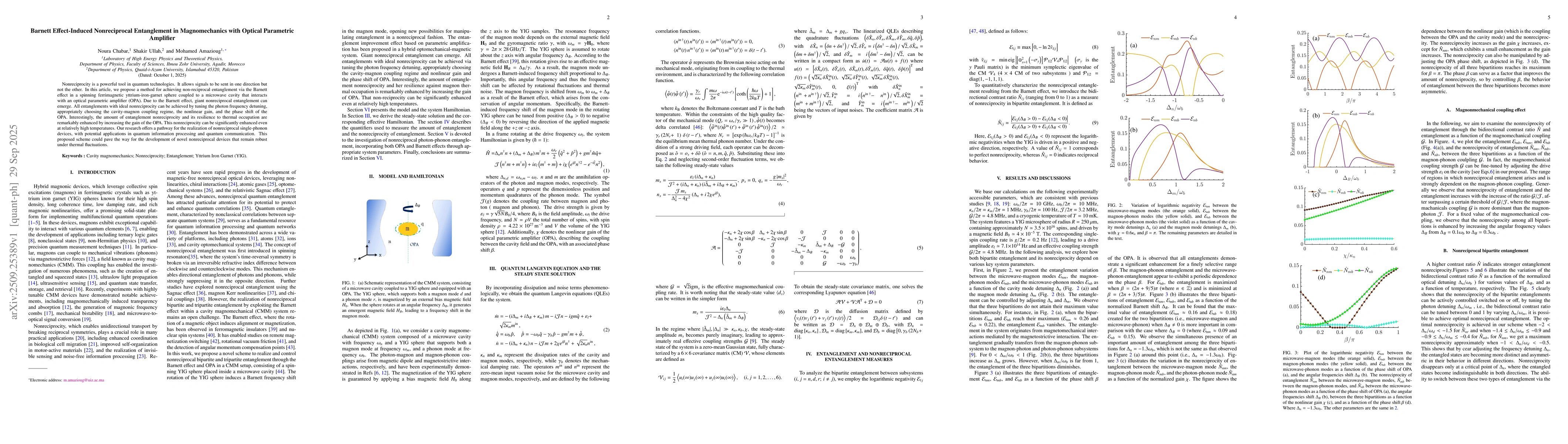 Thumbnail for Barnett Effect-Induced Nonreciprocal Entanglement in Magnomechanics with
  Optical Parametric Amplifier