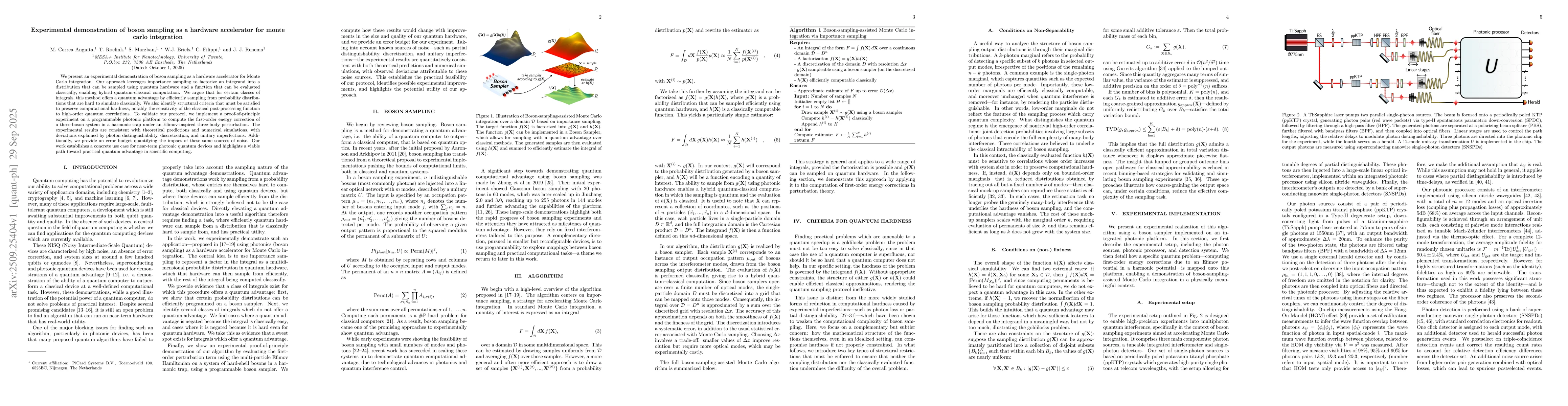 Thumbnail for Experimental demonstration of boson sampling as a hardware accelerator
  for monte carlo integration