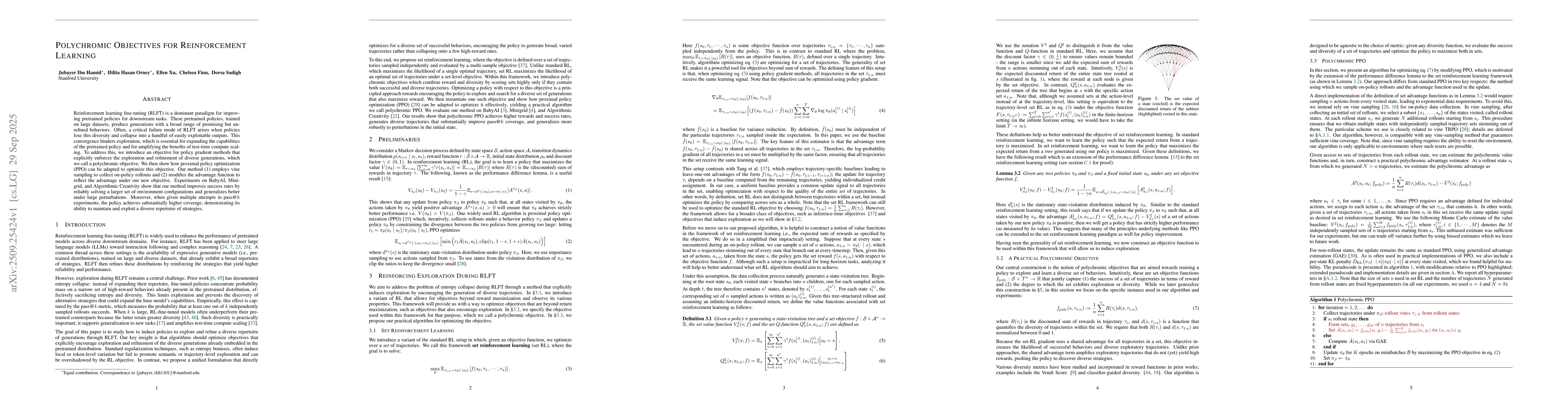 Thumbnail for Polychromic Objectives for Reinforcement Learning
