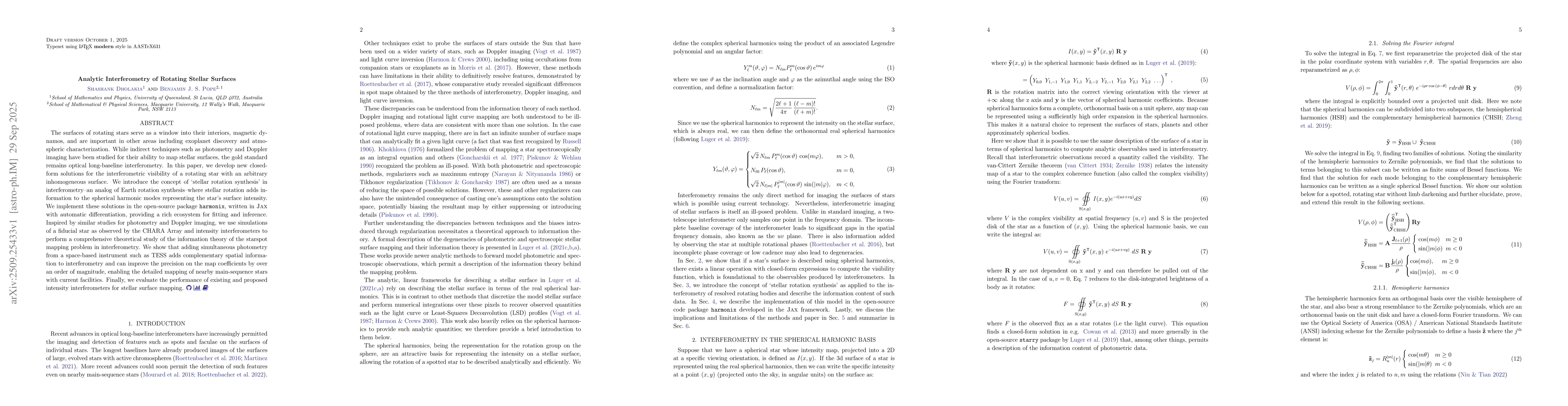 Thumbnail for Analytic Interferometry of Rotating Stellar Surfaces