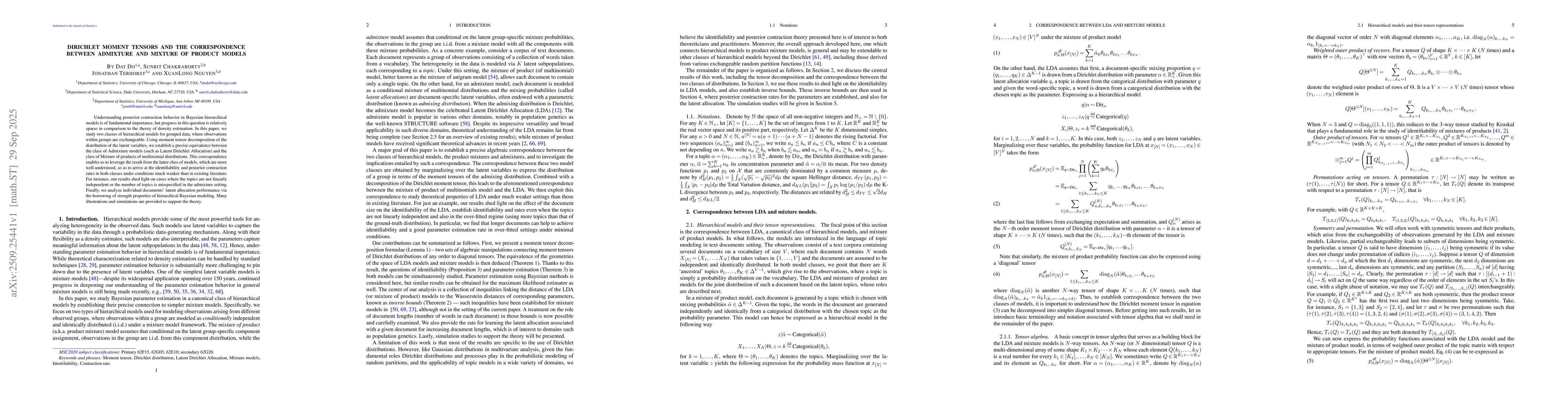 Thumbnail for Moment tensors of Dirichlet distributions and learning Latent Dirichlet
  Allocation