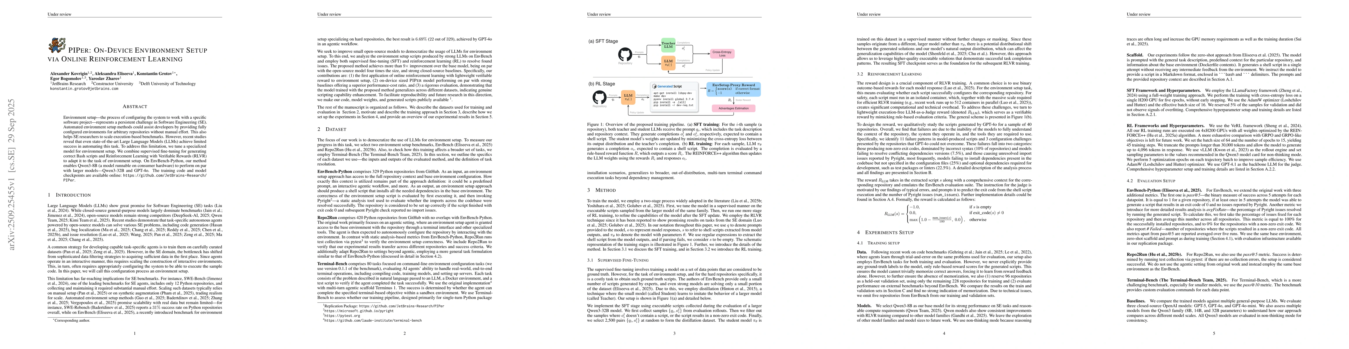 Thumbnail for PIPer: On-Device Environment Setup via Online Reinforcement Learning