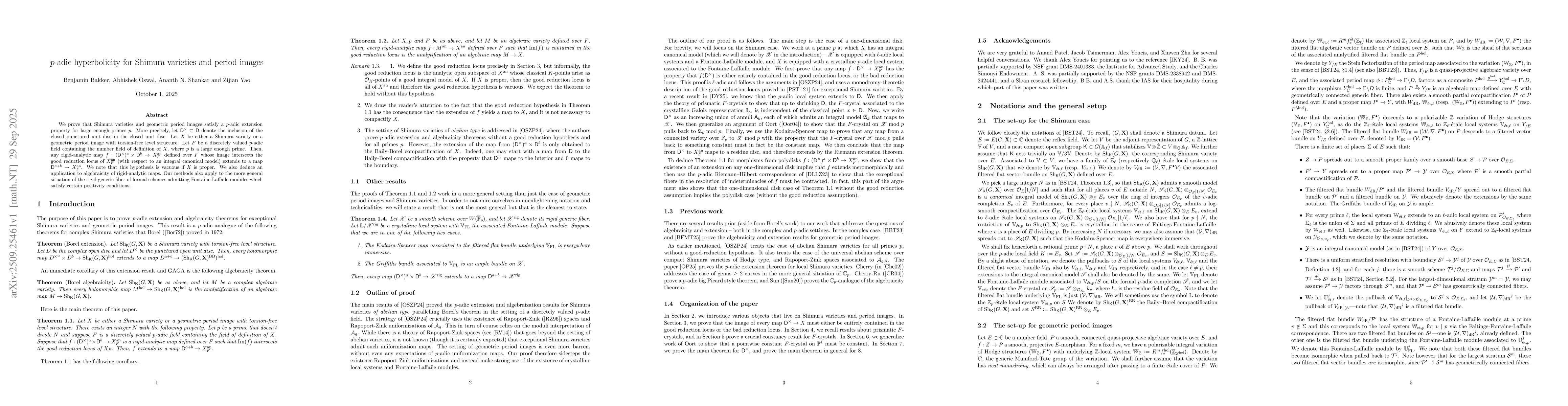Thumbnail for $p$-adic hypoerbolicity for Shimura varieties and period images
