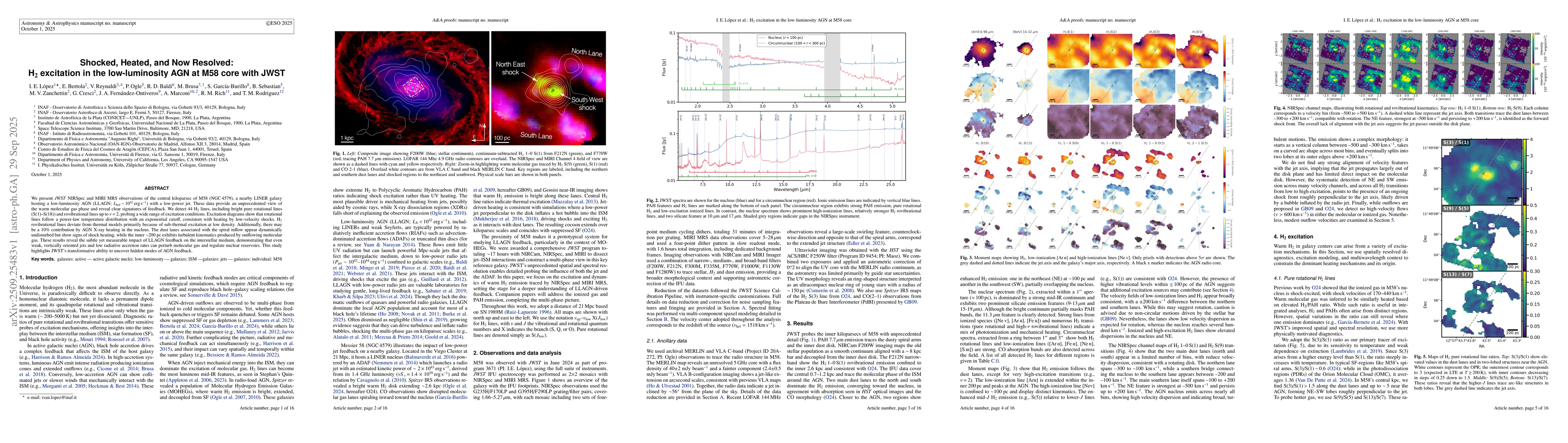 Thumbnail for Shocked, Heated, and Now Resolved: H$_2$ excitation in the
  low-luminosity AGN at M58 core with JWST