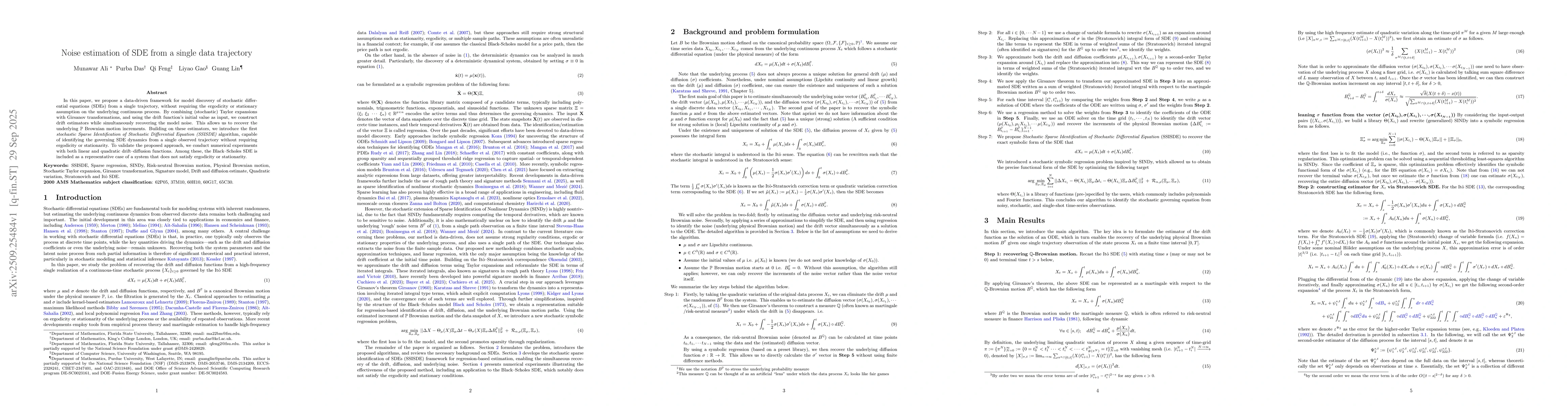 Thumbnail for Noise estimation of SDE from a single data trajectory