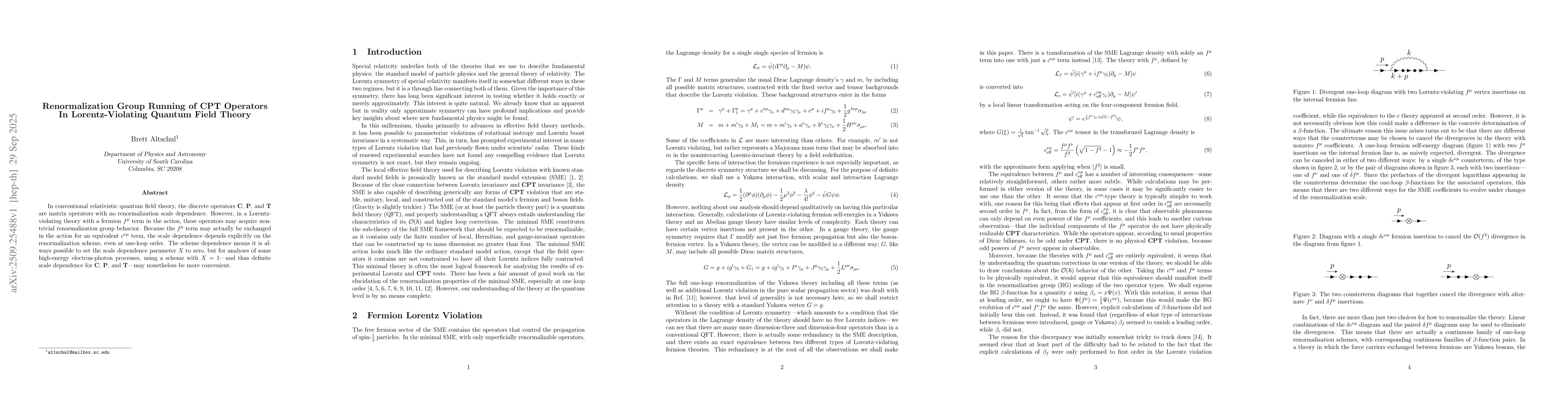 Thumbnail for Renormalization Group Running of CPT Operators In Lorentz-Violating
  Quantum Field Theory