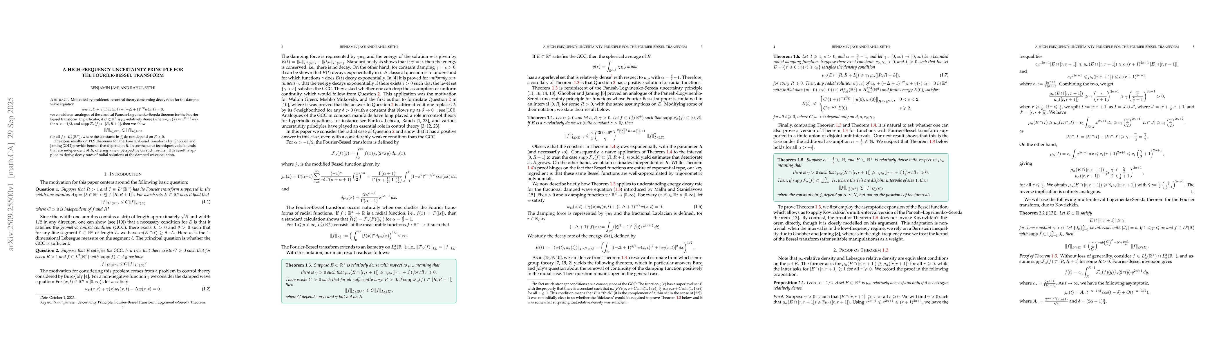 Thumbnail for A High-Frequency Uncertainty Principle for the Fourier-Bessel Transform