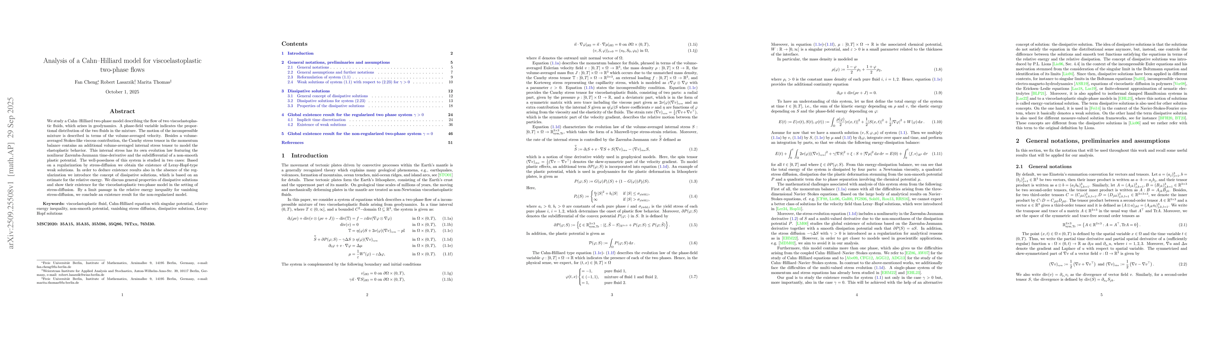 Thumbnail for Analysis of a Cahn--Hilliard model for viscoelastoplastic two-phase
  flows