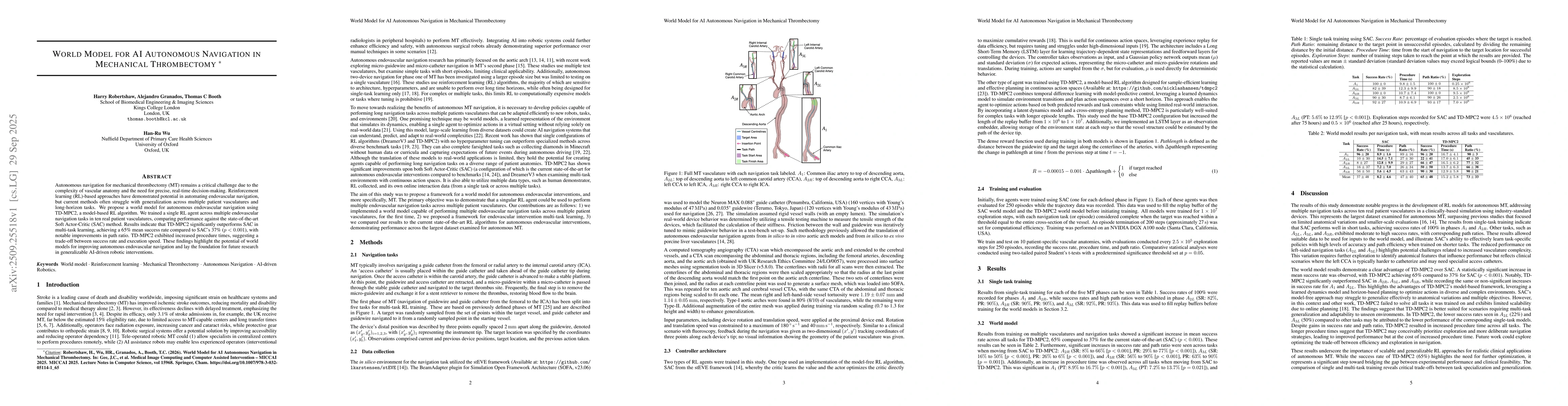 Thumbnail for World Model for AI Autonomous Navigation in Mechanical Thrombectomy