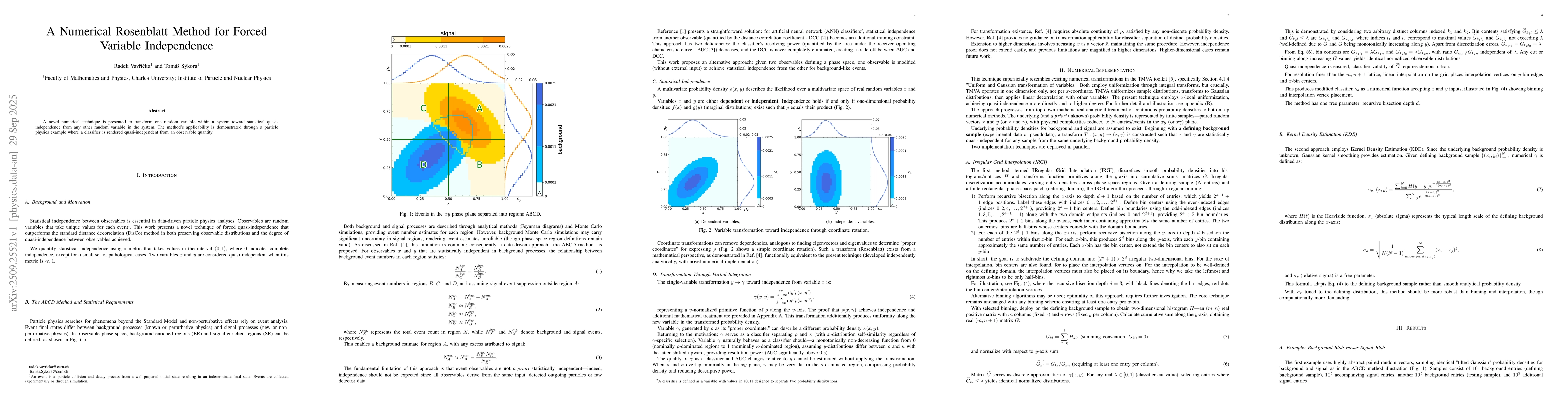 Thumbnail for A Numerical Rosenblatt Method for Forced Variable Independence
