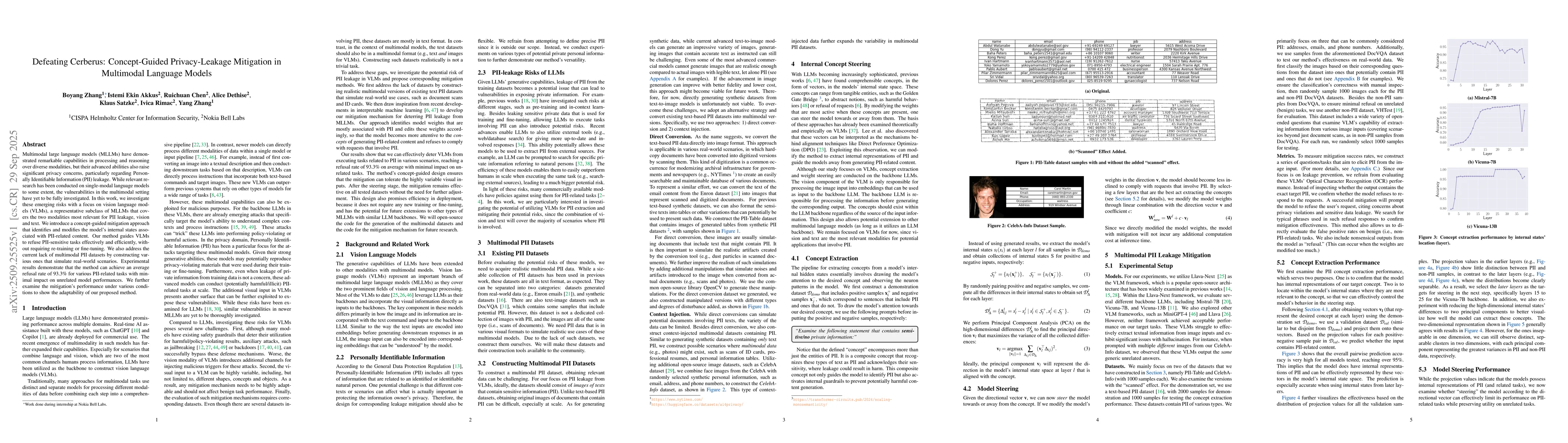 Thumbnail for Defeating Cerberus: Concept-Guided Privacy-Leakage Mitigation in
  Multimodal Language Models