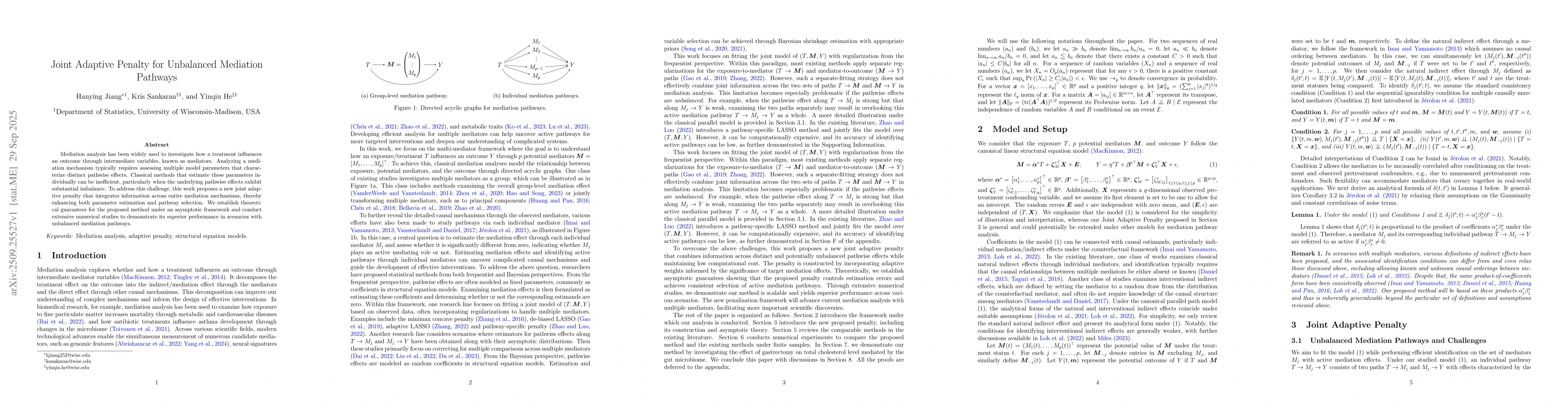 Thumbnail for Joint Adaptive Penalty for Unbalanced Mediation Pathways