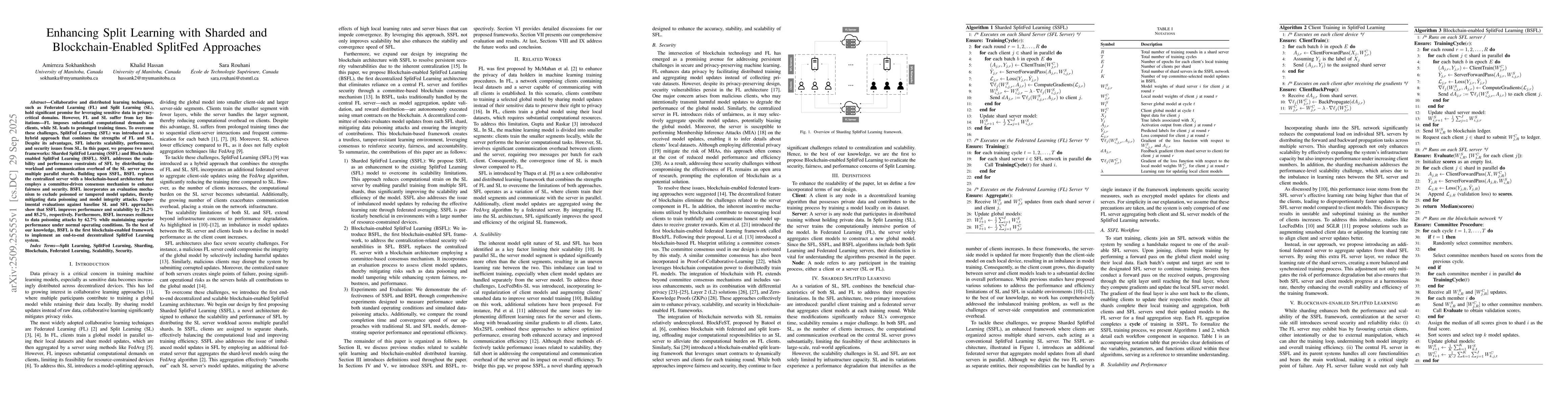 Thumbnail for Enhancing Split Learning with Sharded and Blockchain-Enabled SplitFed
  Approaches
