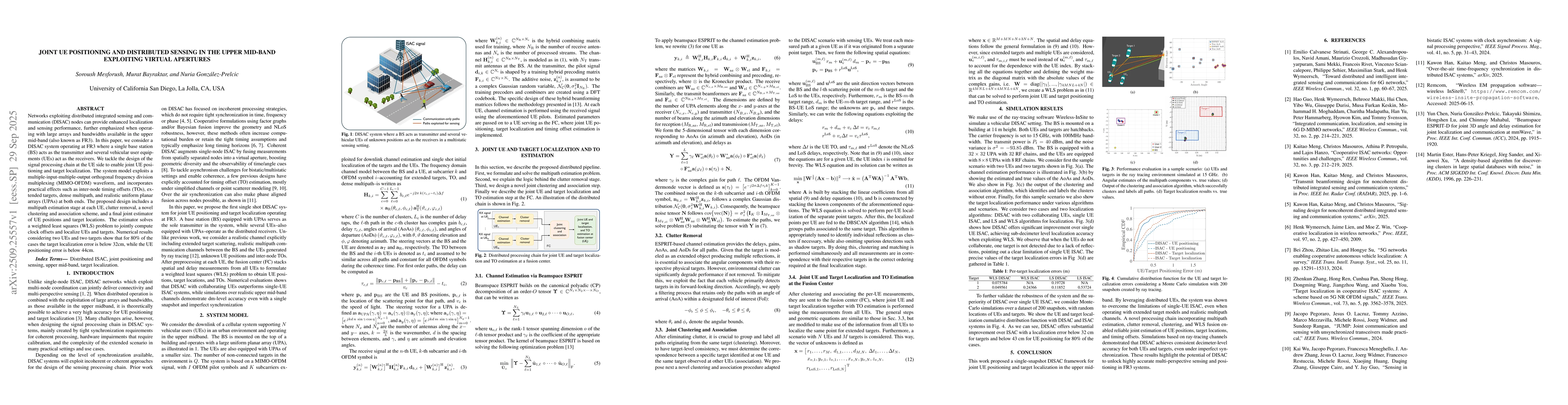 Thumbnail for Joint UE positioning and distributed sensing in the upper mid-band
  exploiting virtual apertures