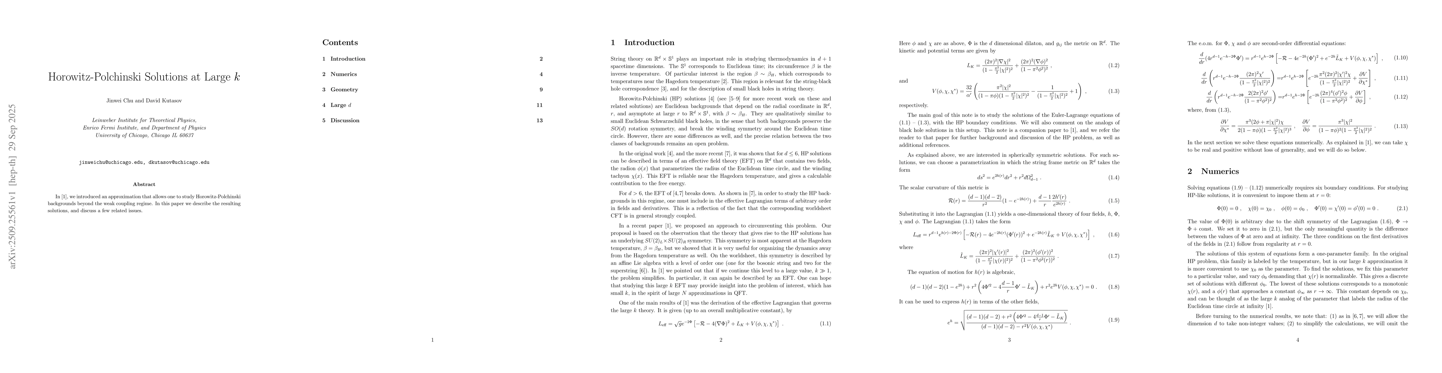 Thumbnail for Horowitz-Polchinski Solutions at Large $k$