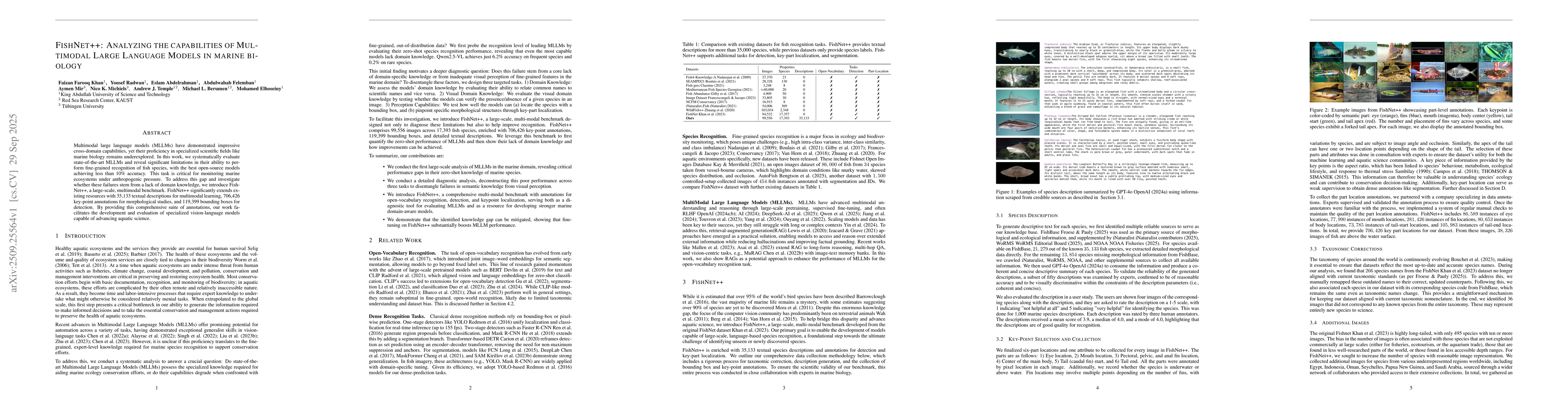Thumbnail for FishNet++: Analyzing the capabilities of Multimodal Large Language
  Models in marine biology