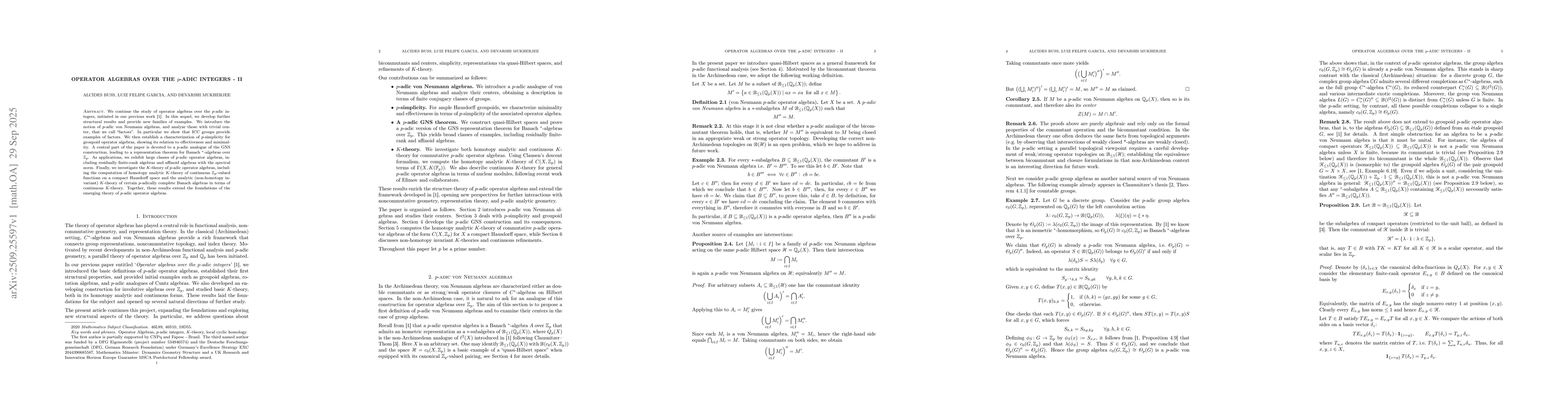 Thumbnail for Operator algebras over the p-adic integers -- II