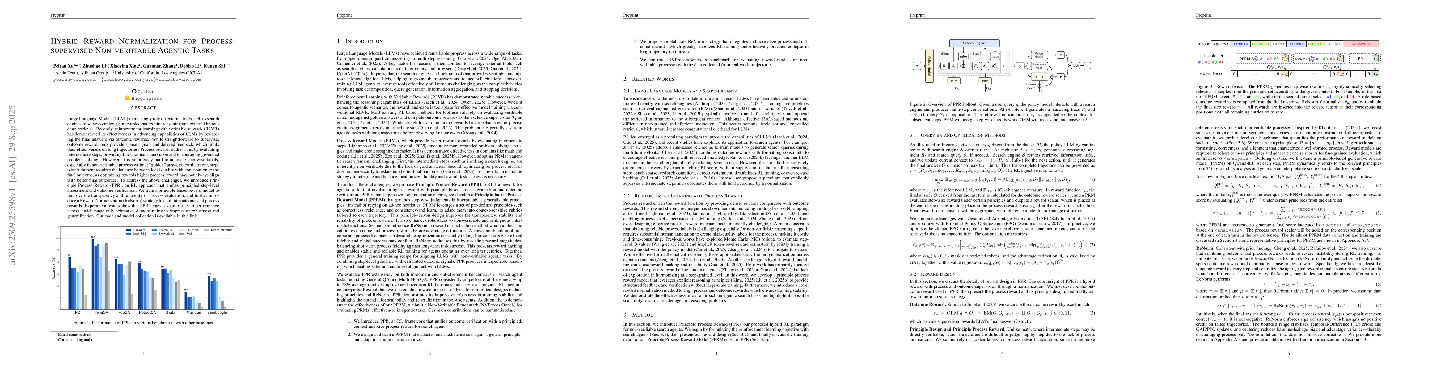 Thumbnail for Hybrid Reward Normalization for Process-supervised Non-verifiable
  Agentic Tasks