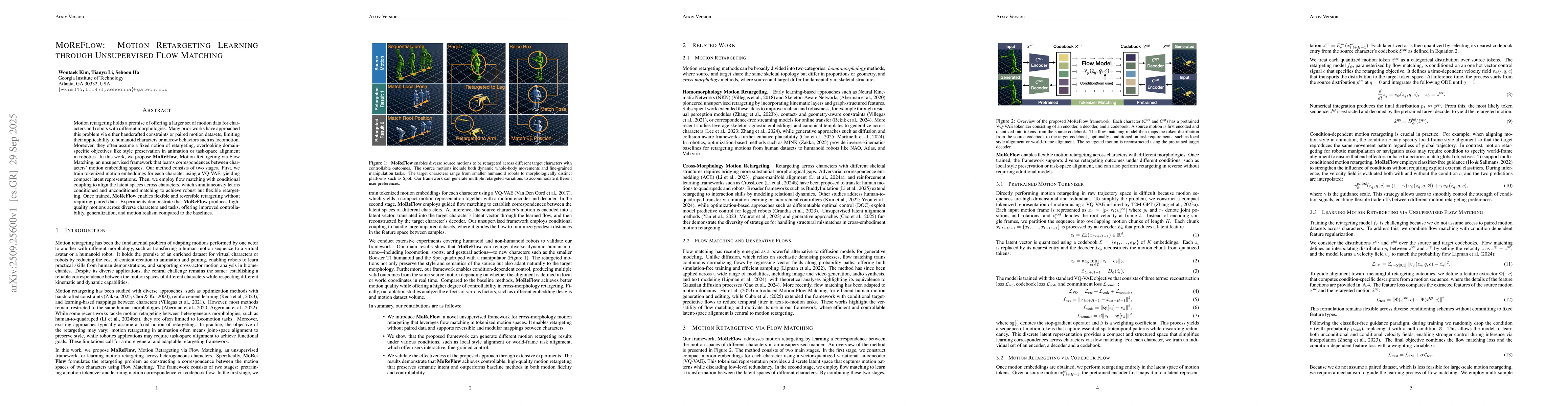 Thumbnail for MoReFlow: Motion Retargeting Learning through Unsupervised Flow Matching
