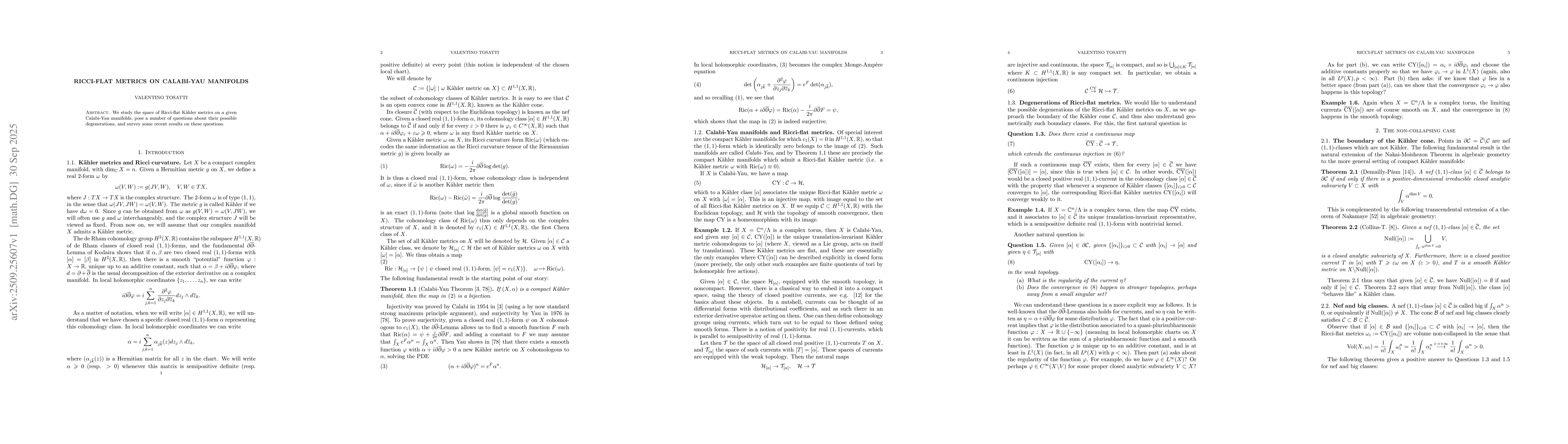 Thumbnail for Ricci-flat metrics on Calabi-Yau manifolds