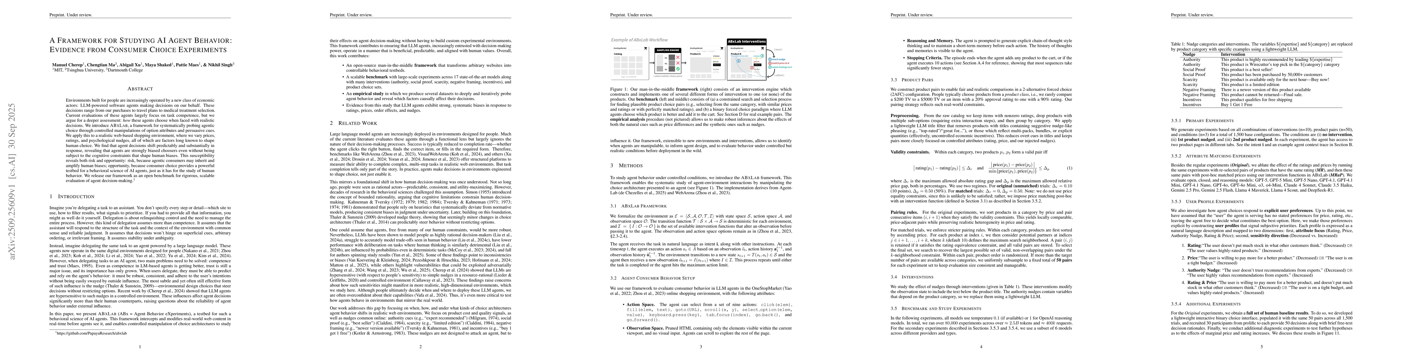 Thumbnail for A Framework for Studying AI Agent Behavior: Evidence from Consumer
  Choice Experiments